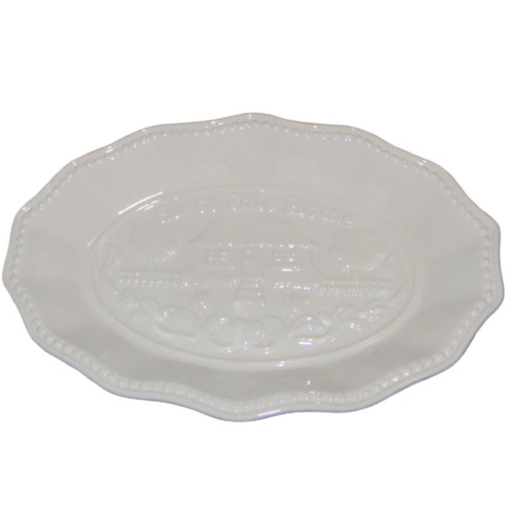 Godinger Porcelain Bread Tray With Serving Rack New In Box - Picture 4 of 5